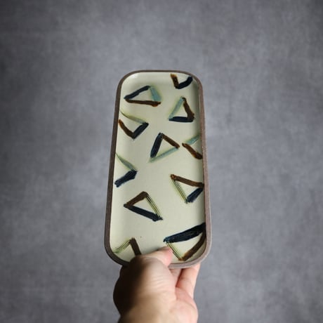 長角皿 長 櫛目三角 やちむん 陶器 一翠窯:7021004