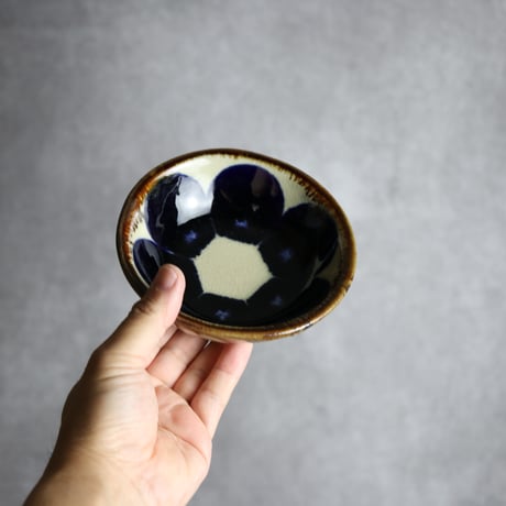 小鉢2 青丸紋 やちむん 陶器 エドメ陶房:7201001