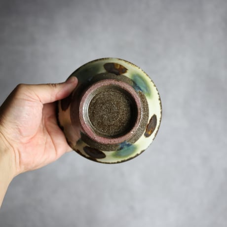 4寸マカイ1 三彩 点打 やちむん 陶器 漂窯:7010010