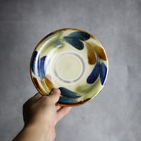 5寸皿1 三彩 双葉紋 やちむん 陶器 北窯 松田共司工房:7004006