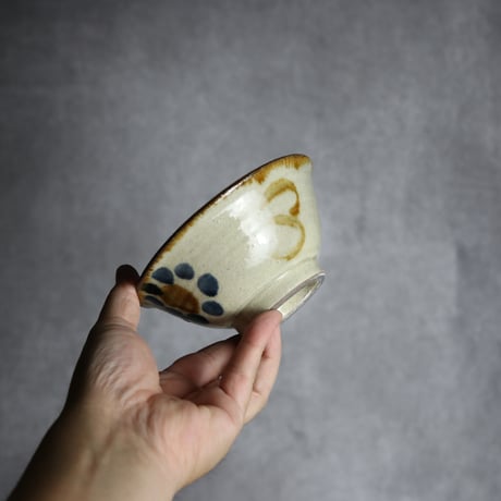 4寸マカイ1 飴呉須釉 印花 やちむん 陶器 北窯 松田共司工房:7004020
