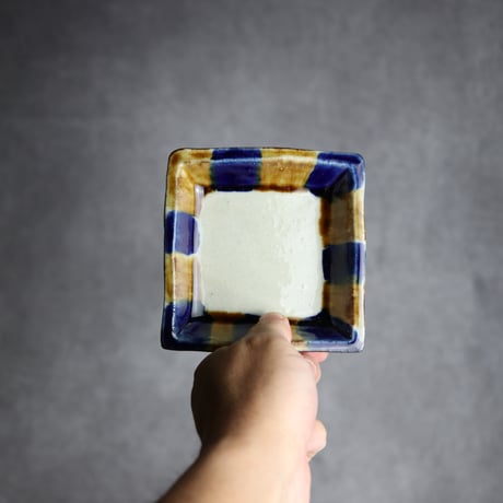 角皿1 飴 呉須釉 やちむん 陶器 漂窯:7010019