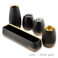 仏具セット 058 5点セット 3.3寸 ブラックゴールド 灰付き 真鍮 ミニ仏壇 家具調仏壇用 創価学会用仏具