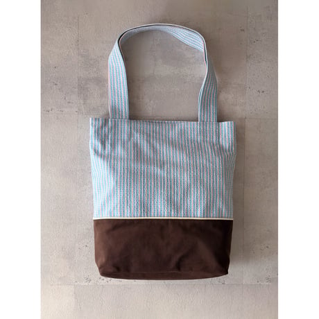 SUCKER TOTE BAG -MULCH STRIPE×BROWN-