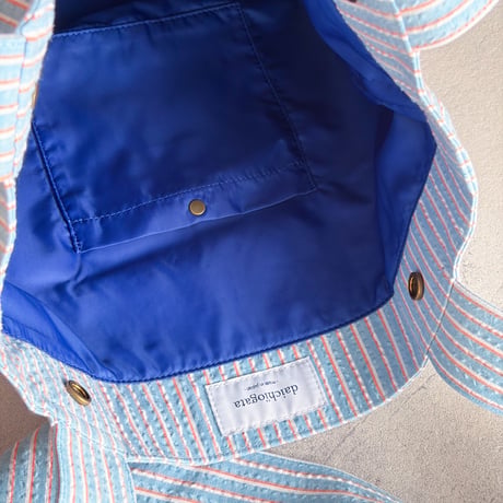 SUCKER TOTE BAG -MULCH STRIPE×BROWN-