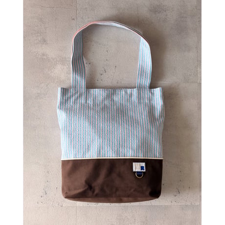 SUCKER TOTE BAG -MULCH STRIPE×BROWN-