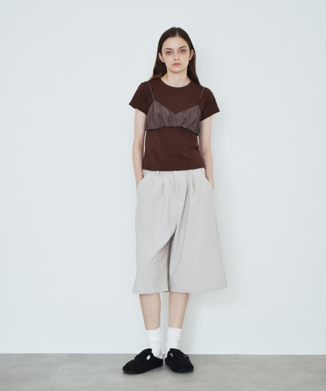 bottoms-02332 Tucked Half Pants Greige