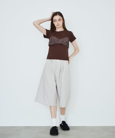bottoms-02332 Tucked Half Pants Greige