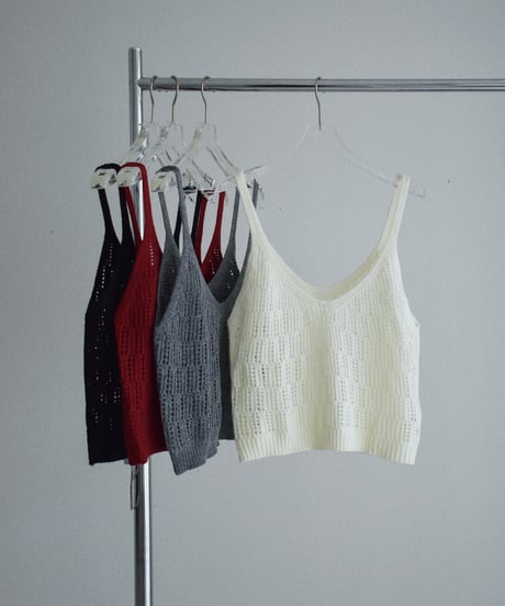 nh-knit-02386    Knit Bustier    Red  Off-White  Gray Black