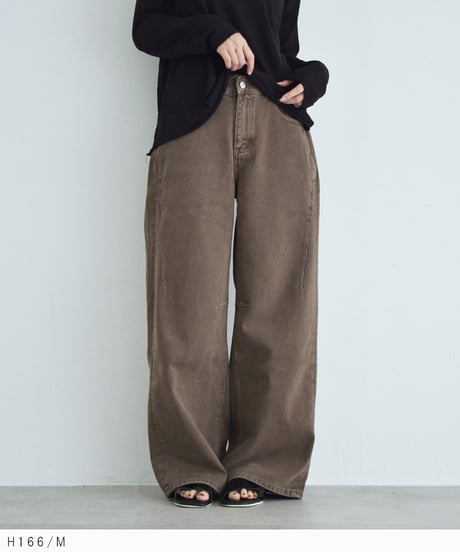 bottoms-02333 Loose Denim Pants Brown