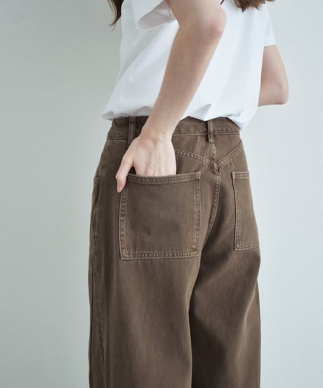 bottoms-02333 Loose Denim Pants Brown