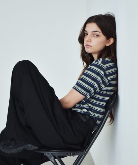 nh-tops-02628　 Multi-Stripe Loose T-Shirt　 Navy