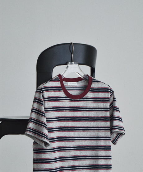 nh-tops-02627  Multi-Stripe Loose T-Shirt  Gray
