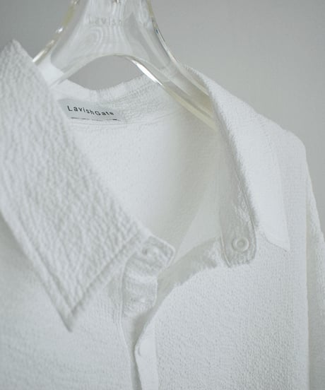 tops-02617U Seersucker Polo Tops White Charcoal Navy