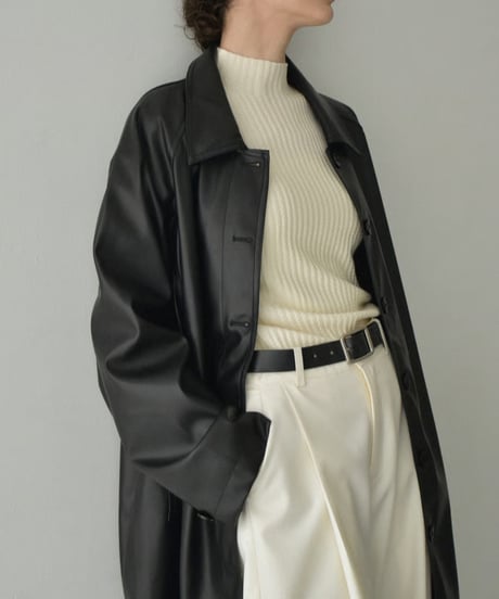 knit-02305　Ripple High Neck Knit  Ivory  Brown  Black
