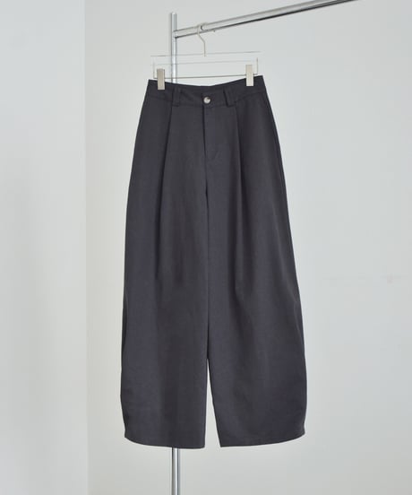 bottoms-02335 Hem tuck wide pants Beige Gray Black