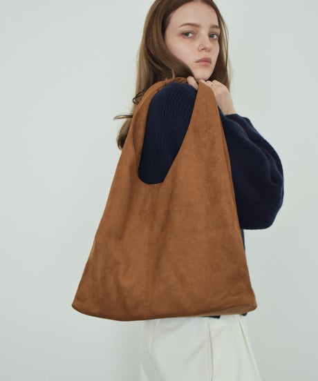 nh-bag2-02683 Fake Suede Tote Bag Camel Brown Black