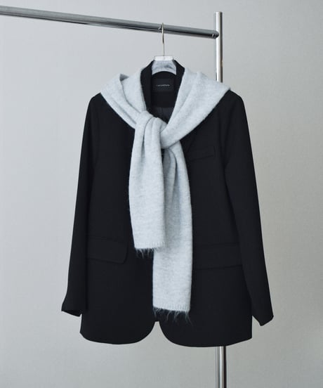 muffler-02026 Wool Blend Hooded Scarf Beige Brown Gray Black