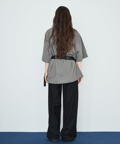 tops-02617U Seersucker Polo Tops White Charcoal Navy