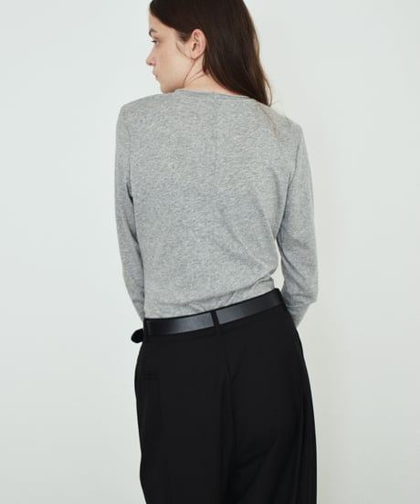nh-tops-02632  Cutoff Long Sleeve Top  Lilac Gray Black