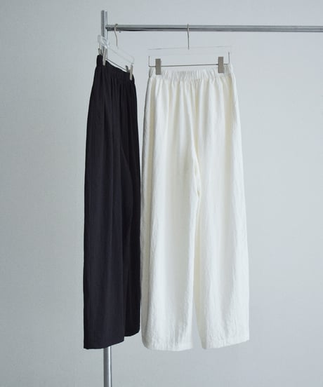 bottoms-02330  Linen Blend Easy Wide Pants   White   Charcoal