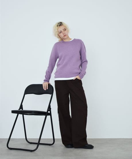 knit-02399 Wool Crew Neck Knit LightBlue Blue Mint Red Lavender Gray