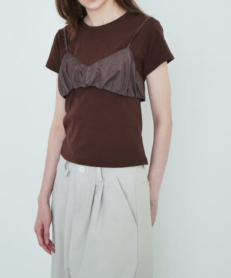 nh-tops-02623 Compact Fit T-Shirt White Brown
