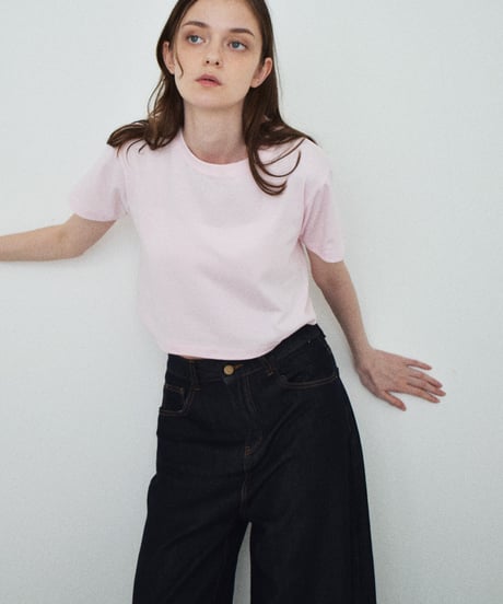 nh-tops-02462 　6.2 oz Cropped Compact Solid T-shirt White Gray Black Navy Pink Red