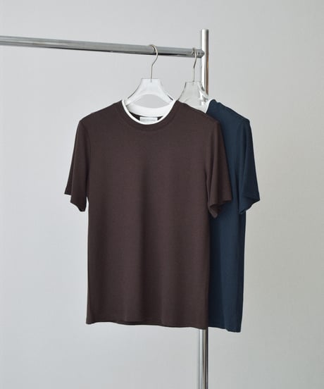 nh-tops-02626 Soft Touch Bicolor T-Shirt Brown Navy