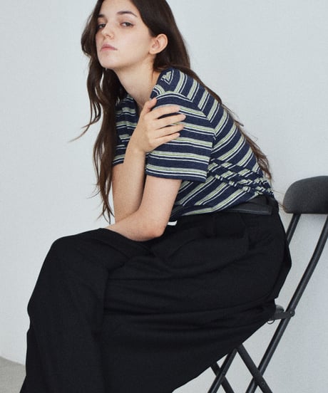 nh-tops-02628　 Multi-Stripe Loose T-Shirt　 Navy