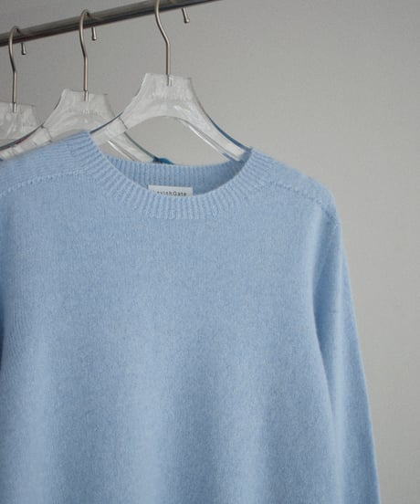 knit-02399 Wool Crew Neck Knit LightBlue Blue Mint Red Lavender Gray