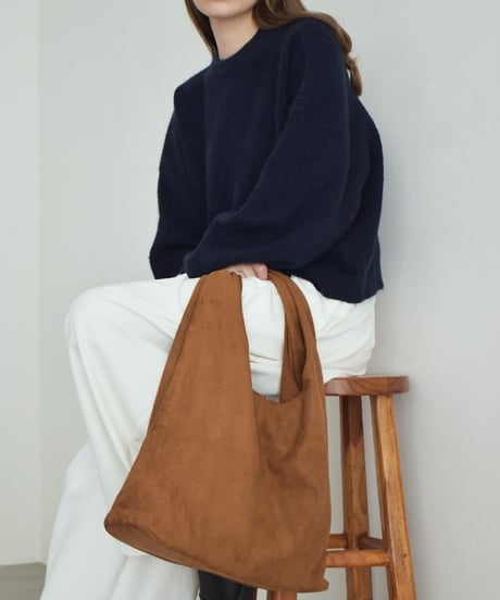 nh-bag2-02683 Fake Suede Tote Bag Camel Brown Black