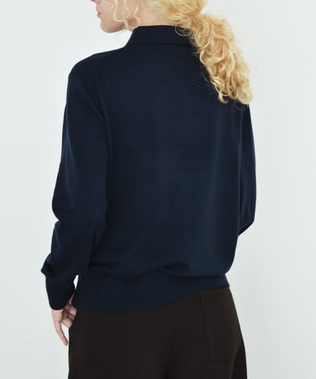 nh-knit-02398 Cotton Shirt Knit Navy Gray