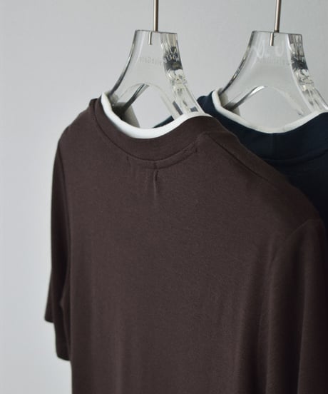 nh-tops-02626 Soft Touch Bicolor T-Shirt Brown Navy