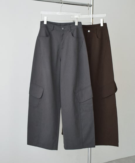 bottoms-02341 Cocoon Cargo Pants Brown Gray