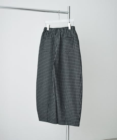 bottoms-02331 Checkered Volume Easy Pants Black