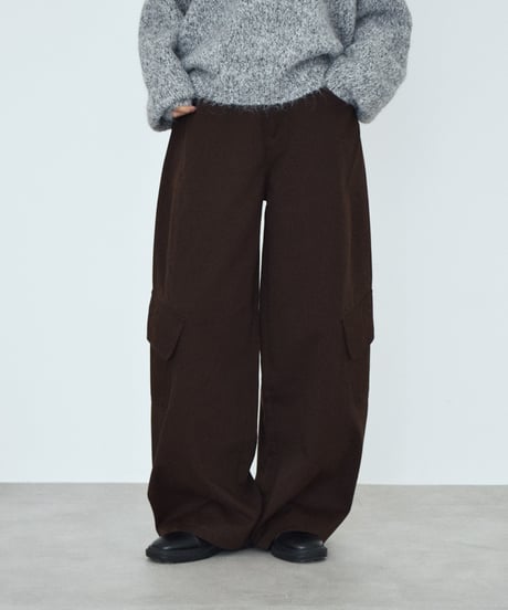 bottoms-02341 Cocoon Cargo Pants Brown Gray