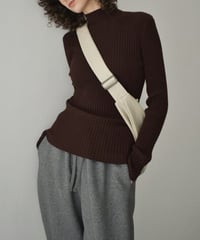 knit-02305　Ripple High Neck Knit  Ivory  Brown  Black
