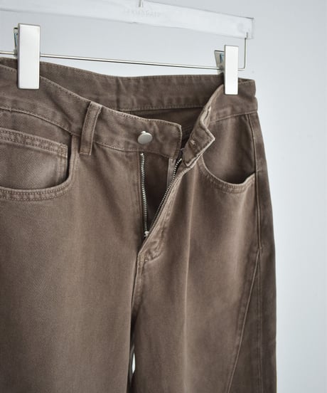 bottoms-02333 Loose Denim Pants Brown