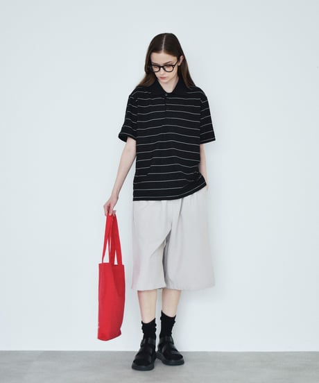 nh-tops-02624 Border Polo Top Black