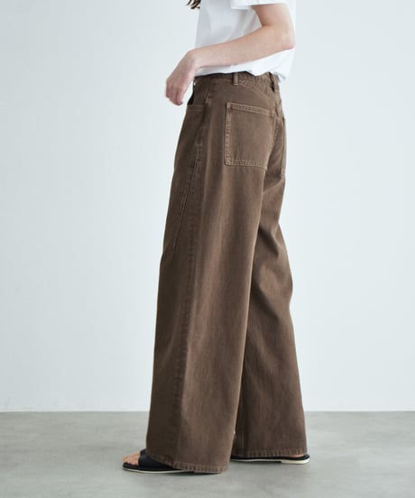 bottoms-02333 Loose Denim Pants Brown