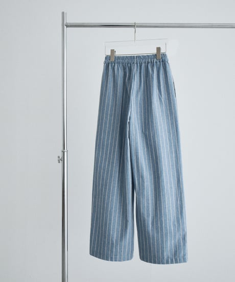 bottoms-02328 Linen-Blend Stripe Pants Beige  DarkNavy  Blue