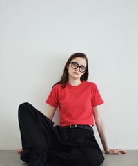 nh-tops-02462 　6.2 oz Cropped Compact Solid T-shirt White Gray Black Navy Pink Red