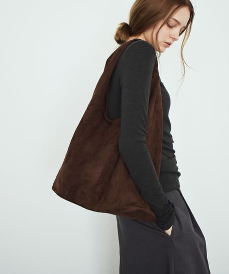 nh-bag2-02683 Fake Suede Tote Bag Camel Brown Black