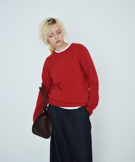 knit-02399 Wool Crew Neck Knit LightBlue Blue Mint Red Lavender Gray