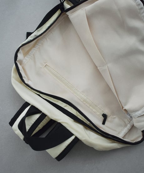 bag2-02680U Drawcord Backpack Ecru Black