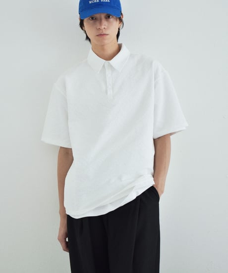 tops-02617U Seersucker Polo Tops White Charcoal Navy