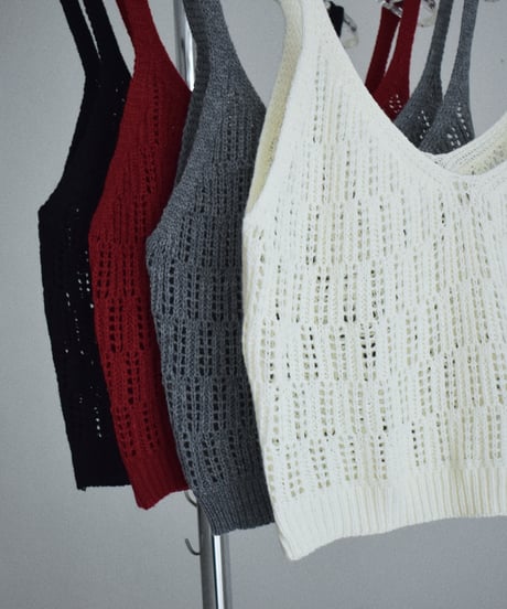 nh-knit-02386    Knit Bustier    Red  Off-White  Gray Black