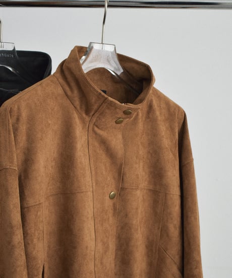 outer-02104 Suede-like Stand Blouson Camel Gray