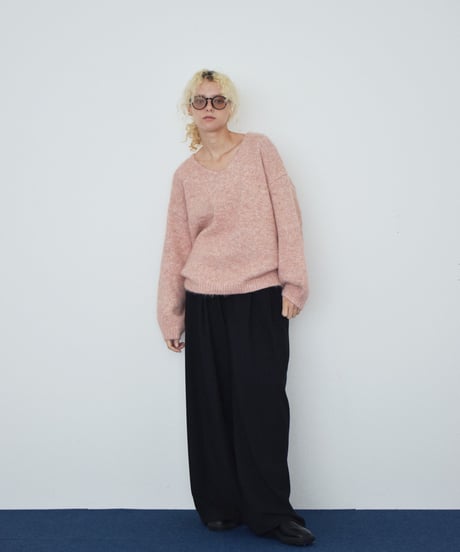 bottoms-02340 Relaxed Tuck Wide Pants 《2 Length Sizes》 Brown DarkGray